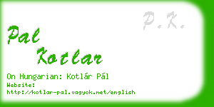 pal kotlar business card